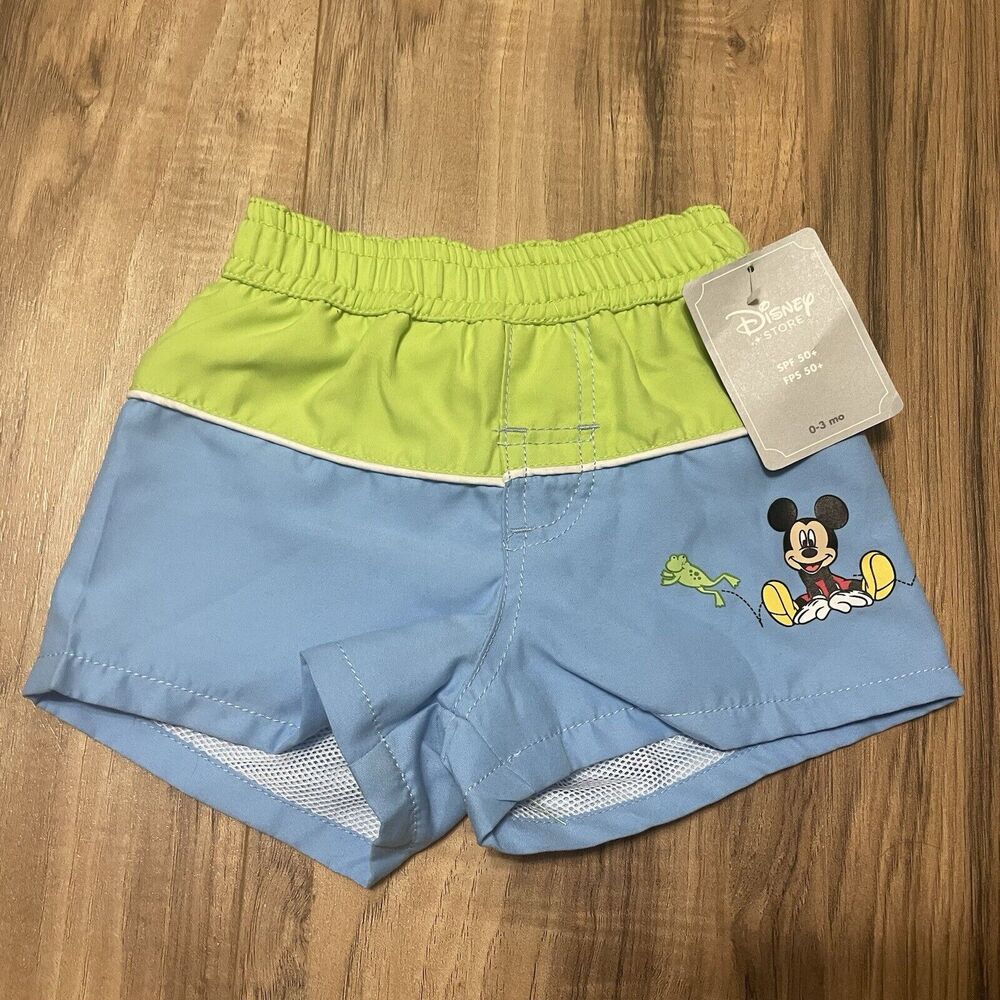 Disney Store Baby Mickey Mouse Swim Trunks Bathing Suit Boy Size 0-3 months NWT